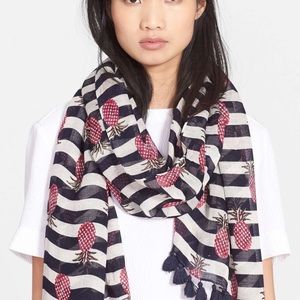 TORY BURCH 'Pineapple Stripe' Scarf {A2}